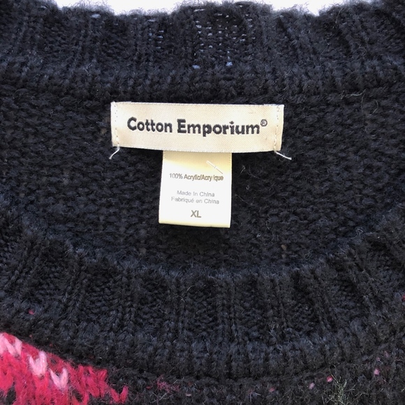 NWOT COTTON EMPORIUM ROSE SWEATER - Picture 3 of 4